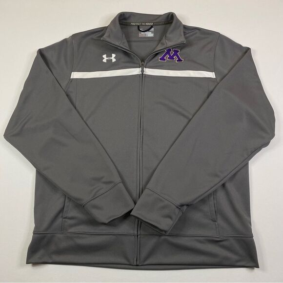 University of Minnesota Sweatshirt Men's Large Under Armour Full Zip Embroidered - Picture 1 of 10